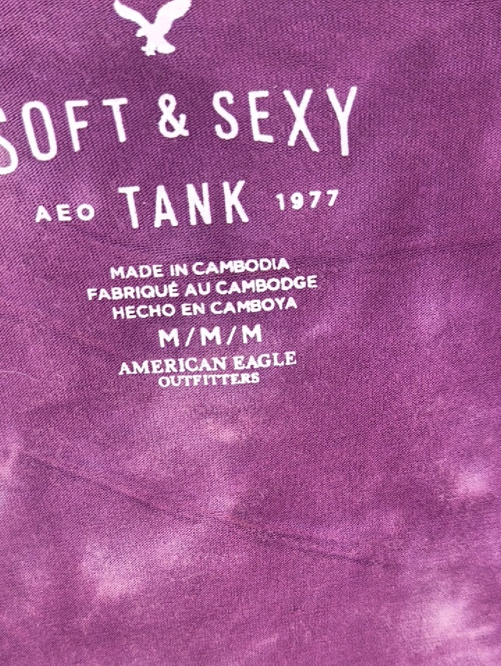 American Eagle Outfitters Purple Tie-Dye Soft & Sexy Tank